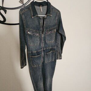 Free People Denim Jumpsuit